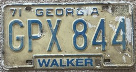 Georgia License Plate GA Tag # GPX 844 Walker Expired In 1971 - $30.00