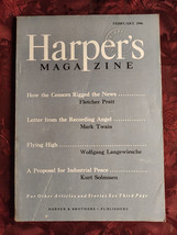 Harper&#39;s February 1946 Rare Mark Twain Fletcher Pratt Wolfgang Langewiesche - $10.80