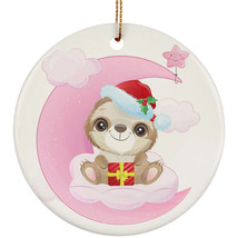 Cute Baby Unicorn Pink Moon Ornament Christmas Gift Home Decor For Animal Lover - £11.82 GBP