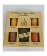 New Twilight Aromatherapy Votive Candle Gift Set With 4 Candles &amp; Holder - £13.70 GBP