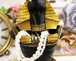 Egyptian God Anubis Jackal Dog Bust Decorative Box Figurine In Black And... - $46.99