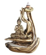 Buddha Palm 51183 Backflow Cone Incense Burner Bronze Finish Resin 5.5&quot; H - $35.64
