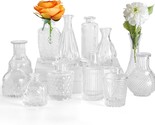 12 Pcs. Of Small Clear Bud Vases In Bulk For Flowers, Miniature Cute Vin... - $33.95