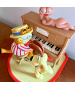 Vintage 80s Enesco Garfield Odie Jim Davis The Entertainer Piano Music Box - $84.95