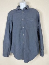 Banana Republic Slim Fit Men Size L Blue Striped Button Up Shirt Long Sl... - $9.37