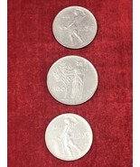VTG 1950&#39;s set of 3 Coins Italy 1955 R 50 Lire, 1956 R 50 Lire, 1956 R 1... - £7.82 GBP