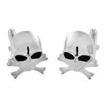 Zeckos Stainless Steel Skull &amp; Crossbones Cuff Links Cufflinks - £11.39 GBP