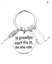 &quot;If Grandpa Can&#39;t Fix It, No One Can, Grandpa Gifts for Fathers Day&quot; KEY CHAIN - £11.72 GBP