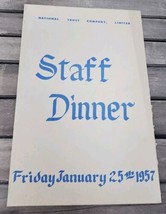 King Edward Hotel Menue / Programme 1957 National Trust Staff Party Toro... - $10.32