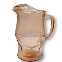 Pink Depression Glass Hazel Atlas Honeycomb Art Deco Pitcher 64 oz Ice Guard Vtg - £61.47 GBP