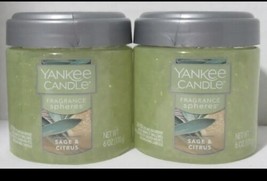 Yankee Candle Fragrance Spheres Neutralizing Beads Lot Set of 2 SAGE &amp; CITRUS - £22.19 GBP