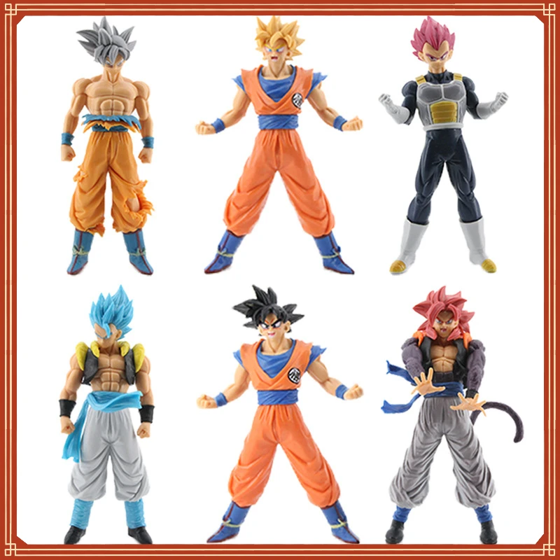 6Pcs 7 Inch Dragon Ball Figure Super Saiyan Son Goku Broli Gogeta Vegeta IV PVC - £40.09 GBP