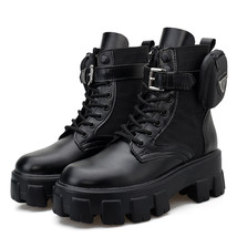 Umbrella Fabric Real Leather Women Ankle Boots Big Size Women Boots Lace UP Side - £73.85 GBP