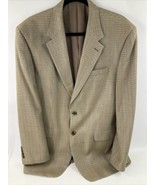 Vintage Chaps Houndstooth Mens Blazer | 42L | 100% Silk Beige Brown EXCE... - £27.05 GBP