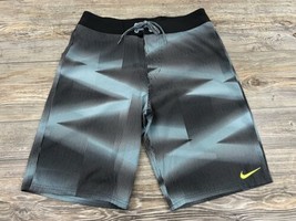 Nike Swim Trunks Men&#39;s 30 Blue/Black Bathing Suit Board Shorts Tie Logo Pocket - £8.52 GBP