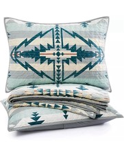 PENDLETON TRAPPER PEAK SILVER BLUE 3pc F/Q QUILT 100% COTTON NIP $309 SO... - £162.11 GBP