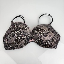 Victoria&#39;s Secret very sexy Push Up Black Pink Paisley Padded Underwire ... - $24.74