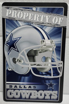 Dallas Cowboys  7.25&quot; by 12&quot; Property of Plastic Sign - NFL - £7.61 GBP