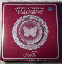 Goebel Mother's Day Crystal Glass Plate First Edition 1979 Butterfly Design - $7.66