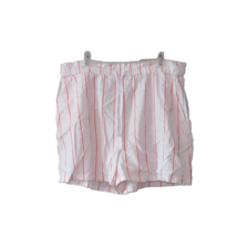 Abound Paperbag Shorts Ivory Coral Nancy Stripe Women Pockets Size Medium - $18.82