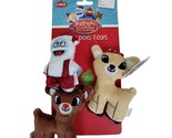Rudolph the Red Nosed Reindeer 3 Piece Plush Dog Toy 3 inch Squeaker Cri... - $11.26