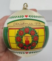 Vintage Hallmark 1978 For Your New Home Christmas Ornament White Satin No Box - £7.86 GBP