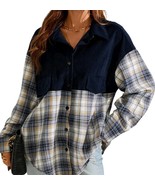 Blooming Jelly Womens  L Plaid Button Down Shirt Corduroy Shacket Jacket... - $36.67 CAD