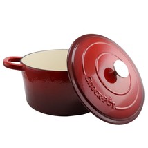Crock Pot Artisan 7 Quart Round Cast Iron Dutch Oven in Scarlet Red - $103.90