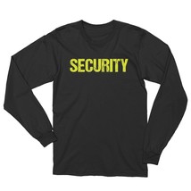 Security Black Long Sleeve T-Shirt Neon Print Tee Mens Shirt - £11.18 GBP+