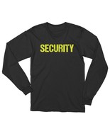 Security Black Long Sleeve T-Shirt Neon Print Tee Mens Shirt - £11.01 GBP+