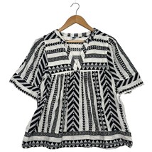 New Old Navy Top Womens Large Black White Boho Geometric Print Beach Cot... - $443.15 MXN