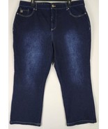 Belle By Kim Gravel Jeans Womens 20W Blue High Rise Short Straight Leg P... - £27.96 GBP