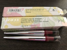 2 X Clinique Pop Lip Shadow Cushion Matte Lip Powder ~ 04 Bright Pop ~ NIB - $19.99