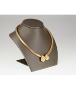 Christian Dior Beautiful Gold Tone Mesh Choker Shell snap clasp Necklace... - £234.01 GBP