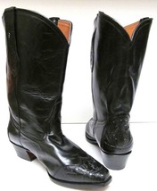 La Mundial Ecuador Sa Tooled Leather Boots Custom Cowboy Western Black 9.5(?) - £139.94 GBP
