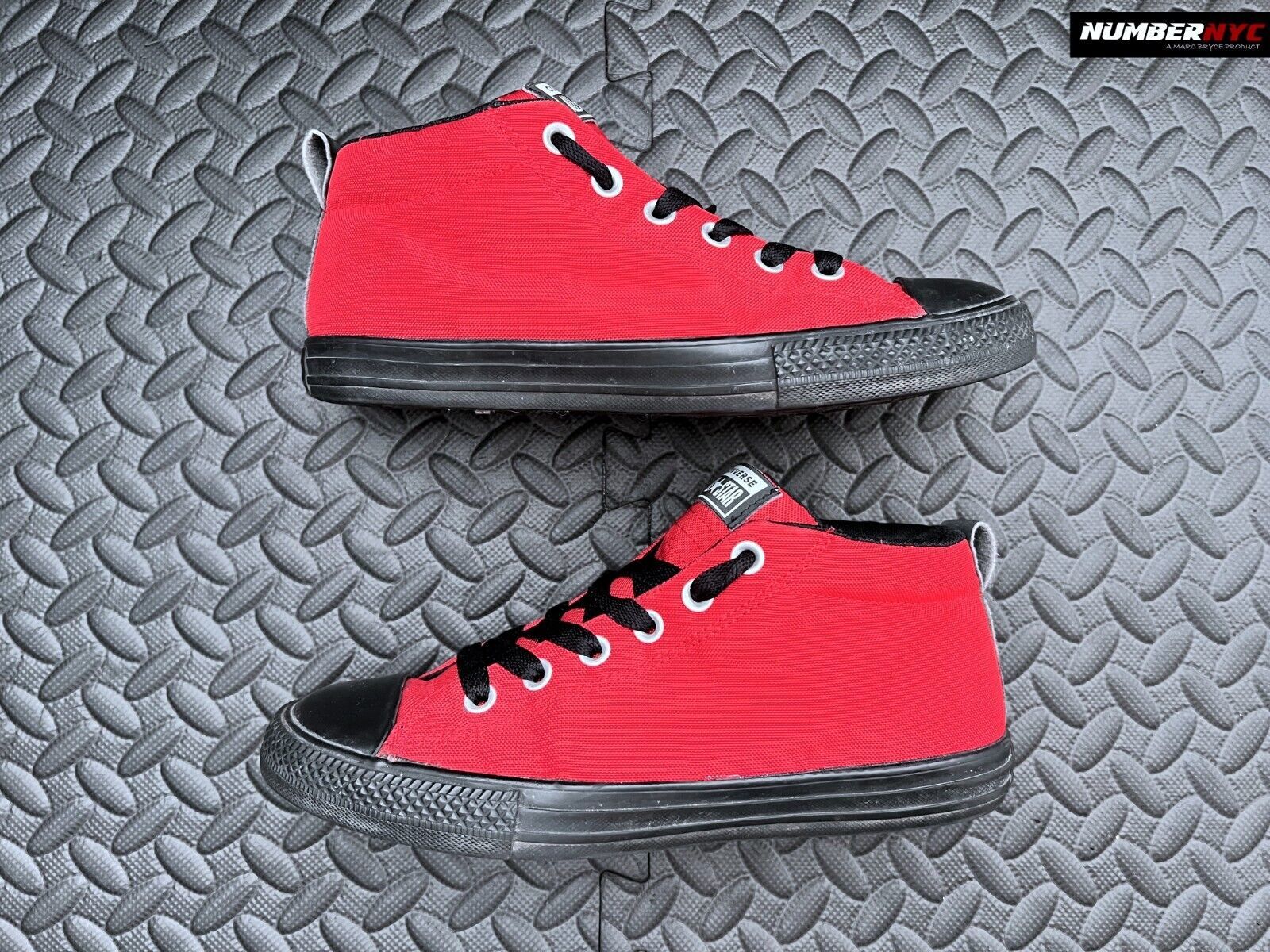 Primary image for Converse Boys Chuck All Star Street Mid 658595F Red Black Running Shoes Size 6