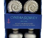 Cynthia Rowley Seashell Drawer Pulls Knobs Set of 4 with Gold Accents  - £15.68 GBP