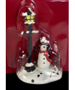 St Nicholas Square Village Accessories Snowman&#39;s Welcome Lamp Post NEW - $40.57 CAD