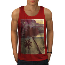 Wellcoda Summer Time Beach Mens Tank Top, Palm Trees Active Sports Shirt - £14.70 GBP+