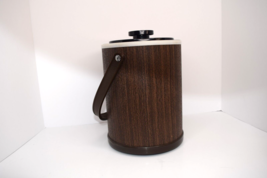 Vintage Atapco Plastic Woodgrain Ice Bucket Brown Made in USA 10" Tall - $17.81