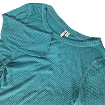 Cato Women&#39;s Sedona Knit Blouse Top Size Medium Tropic Teal Side Scrunch - £27.31 GBP