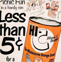 1953 Hi-C Wholesome Orange Drink Picnic Fun Advertisement Real Tang DWLL5 - $19.99