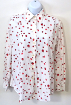 Maus &amp; Hoffman Womens White Lady Bug Print Long Sleeve Button Up Shirt  M - £22.14 GBP