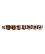 Vintage WWII Sweetheart Allied Enameled Flags Gilt Bracelet - $165.00