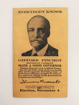 1930 antique GIFFORD PINCHOT PA GOVERNOR POLITICAL AD forester THEO ROOS... - £27.65 GBP