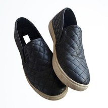Steve Madden Ecentrcq Black Quilted Faux Leather Slip On Loafer Sneakers... - £22.33 GBP