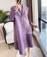Women's Chidori Lapel Shirt Pleat Dress (Premium) - £55.95 GBP