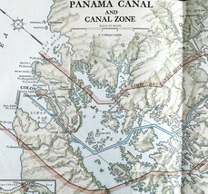 Map 1913 Panama Canal And Canal Zone Bi-Fold Print Topography DWEE1 - £47.39 GBP