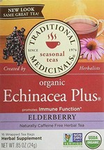 NEW Traditional Medicinals Organic Echinacea Plus Elderberry Tea Bags 16 Bags - £8.56 GBP