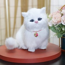 Persian Cat Statues For Home Decor, White Cute Kitten Plush Toys, Ragdoll/Siberi - £29.71 GBP